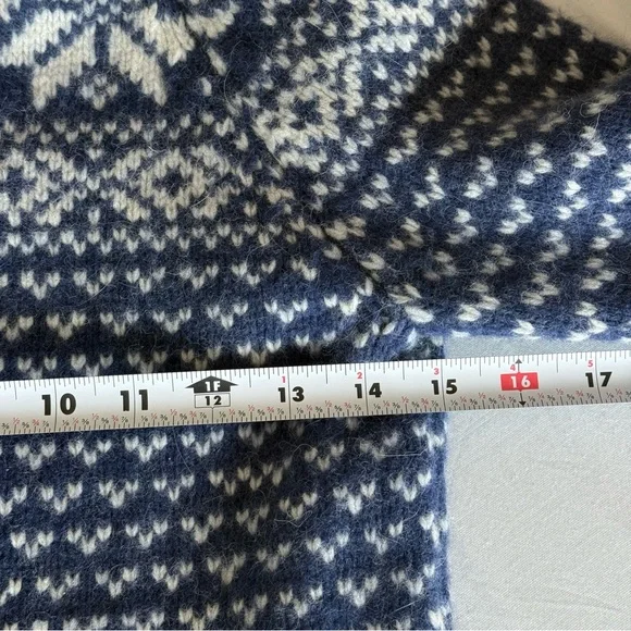 Aerie Lambs Wool Rabbit Hair Y2K Fair Isle Fisherman Cardigan‎ Sweater Medium - Picture 9 of 11